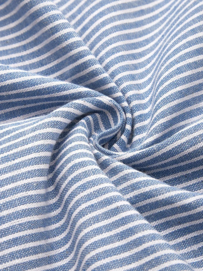 Women’s Casual Striped Button A-Line Midi Dress