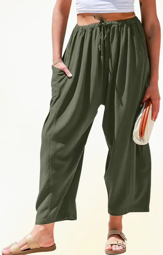 Women’s Lightweight Wide-Leg Drawstring Pants