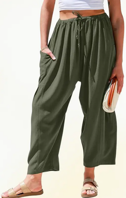 Women’s Lightweight Wide-Leg Drawstring Pants