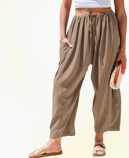 Women’s Lightweight Wide-Leg Drawstring Pants