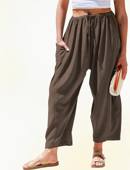 Women’s Lightweight Wide-Leg Drawstring Pants