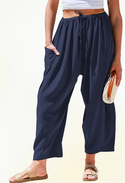 Women’s Lightweight Wide-Leg Drawstring Pants