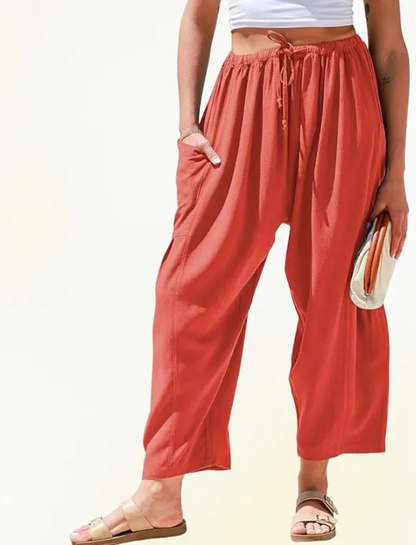 Women’s Lightweight Wide-Leg Drawstring Pants
