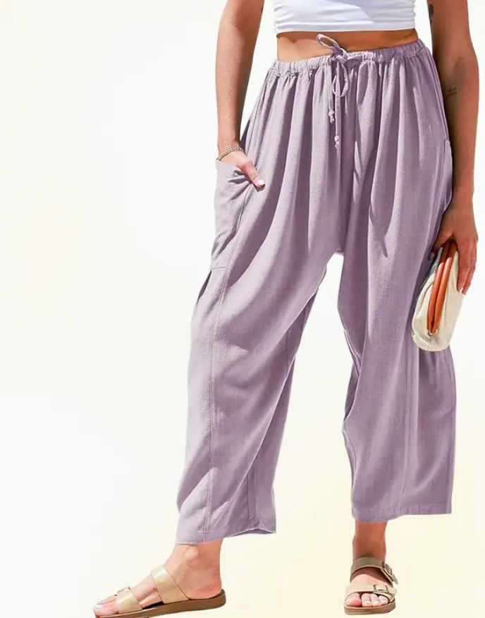 Women’s Lightweight Wide-Leg Drawstring Pants