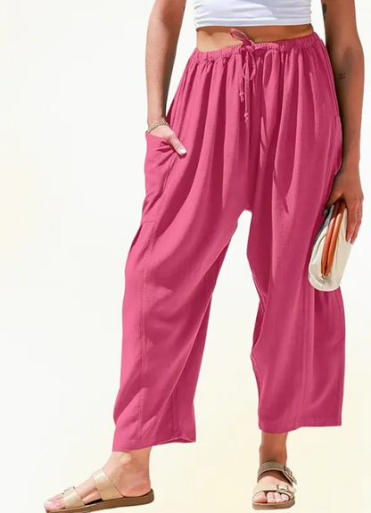 Women’s Lightweight Wide-Leg Drawstring Pants