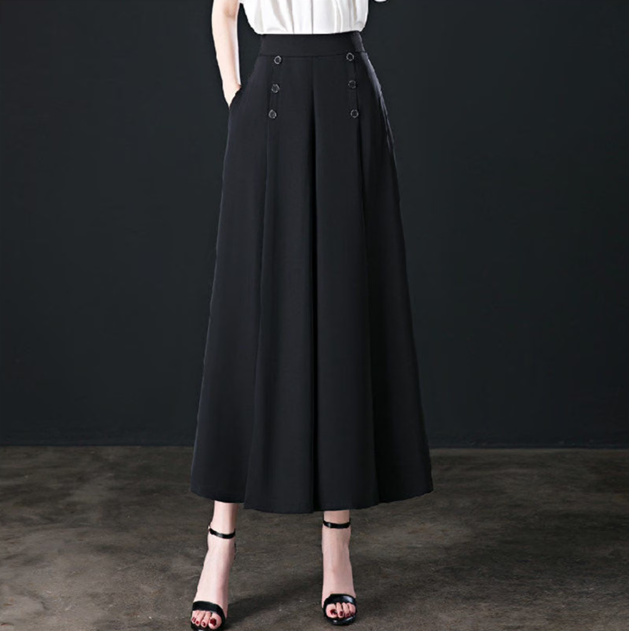 Women's Pleated Wide-Leg Pants