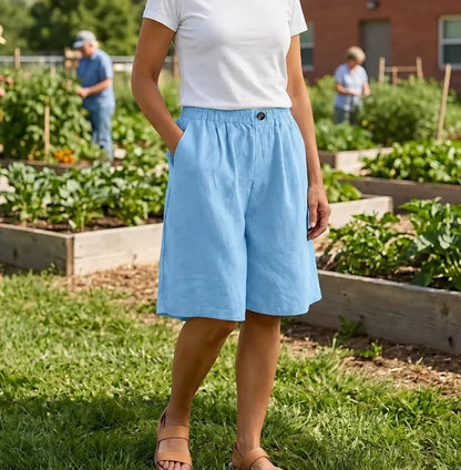 Women's Elastic Waist Bermuda Shorts
