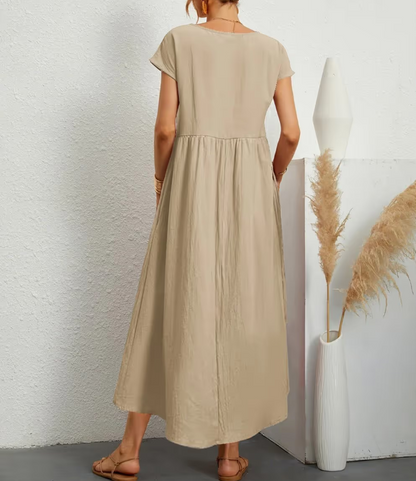 Women's Gathered Waist Casual Dress