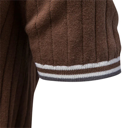 Men's Ribbed Knit Polo Shirt