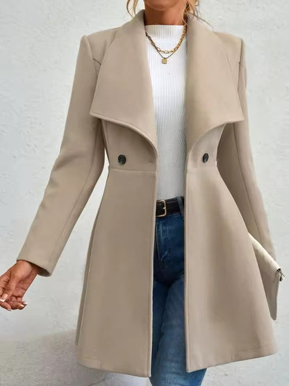 Women's Lapel Button-Front Coat