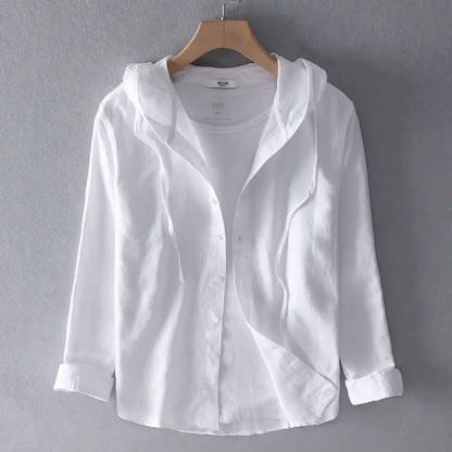 Men's Button-Front Hooded Shirt