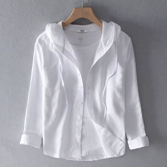 Men's Button-Front Hooded Shirt
