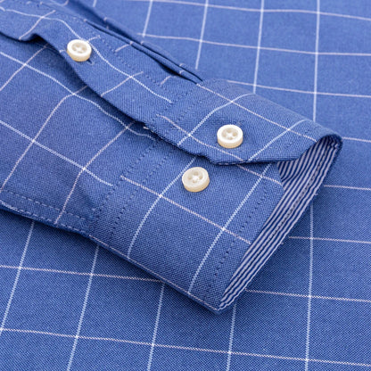Men's Long-Sleeve Windowpane Check Shirt