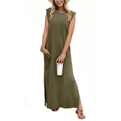 Women’s Sleeveless Maxi Dress With Pockets