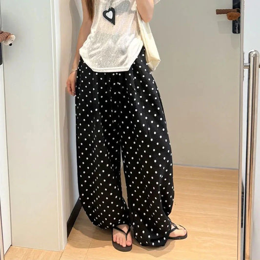 Women's Polka Dot Wide-Leg Pants