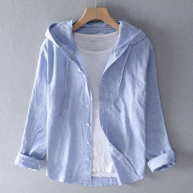 Men's Button-Front Hooded Shirt