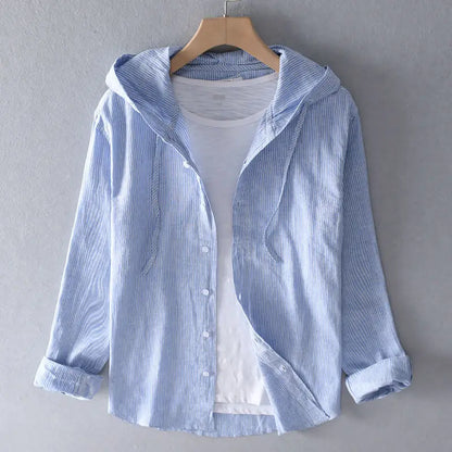 Men's Button-Front Hooded Shirt