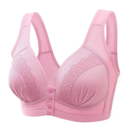 Women's Front Closure Lace Trim Bra