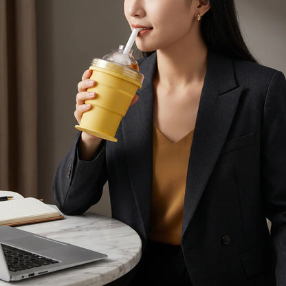 2-in-1 Reusable Tumbler Cup with Lid and Straw