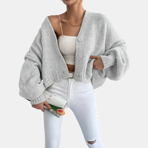 Women’s Oversized Button-Front Knit Cardigan