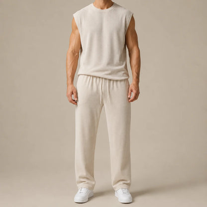 Men's Sleeveless Knit Pants Set