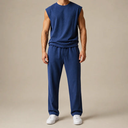 Men's Sleeveless Knit Pants Set