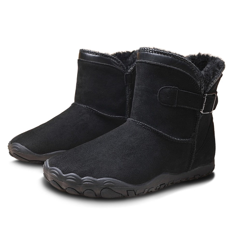 Unisex Buckle Ankle Boots with Textured Sole