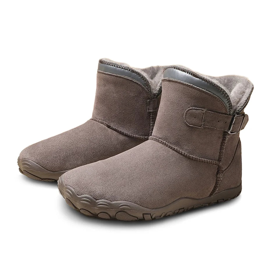 Unisex Buckle Ankle Boots with Textured Sole