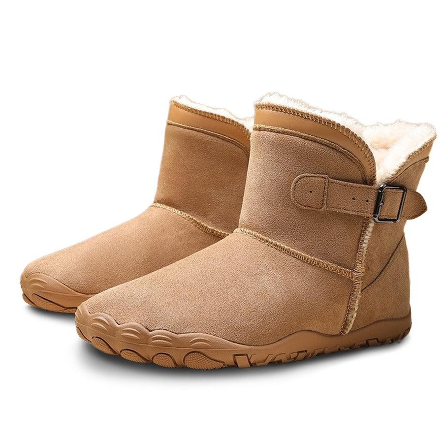 Unisex Buckle Ankle Boots with Textured Sole