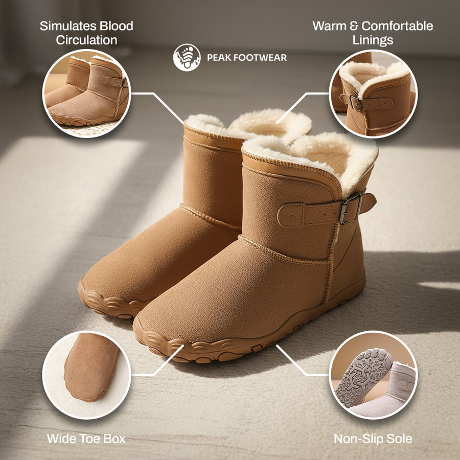 Unisex Buckle Ankle Boots with Textured Sole