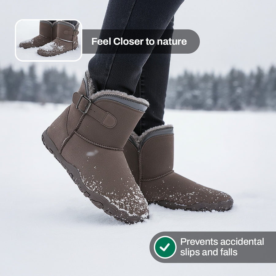 Unisex Buckle Ankle Boots with Textured Sole