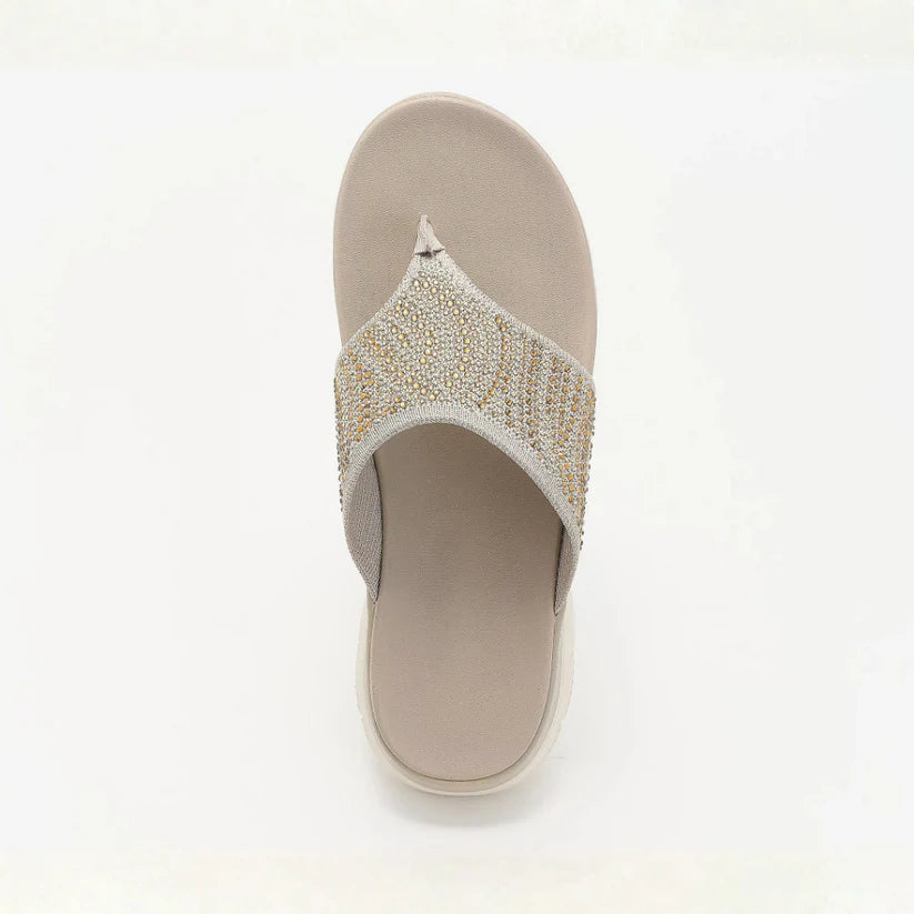 Women's Rhinestone Knit Thong Sandals