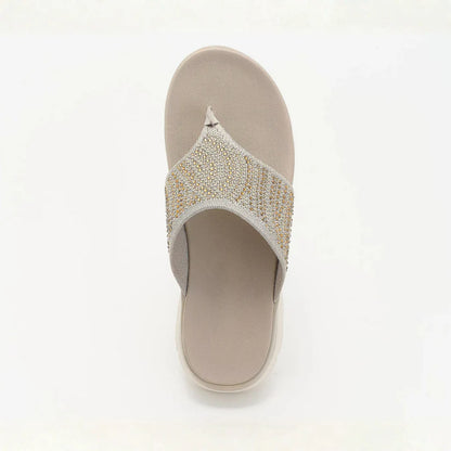 Women's Rhinestone Knit Thong Sandals