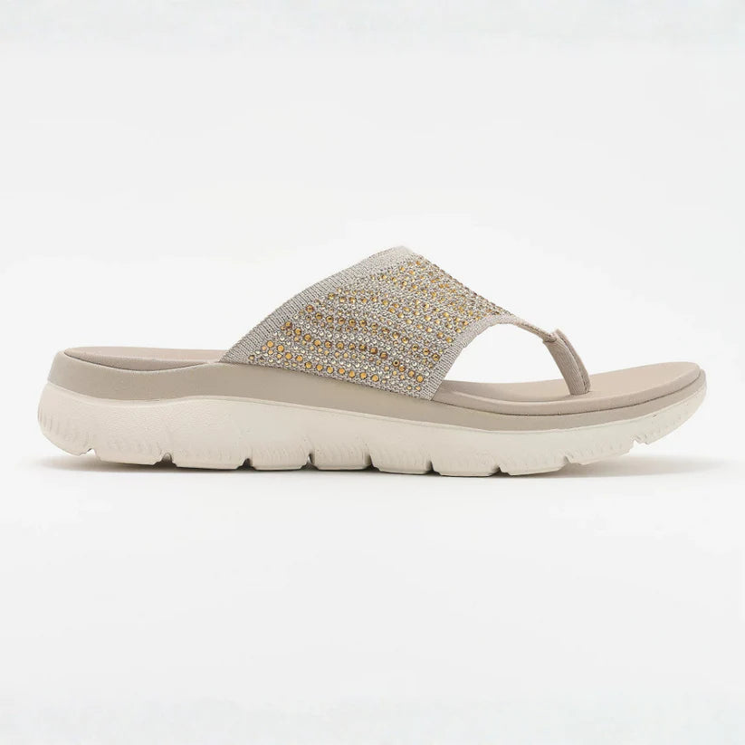 Women's Rhinestone Knit Thong Sandals