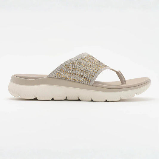 Women's Rhinestone Knit Thong Sandals