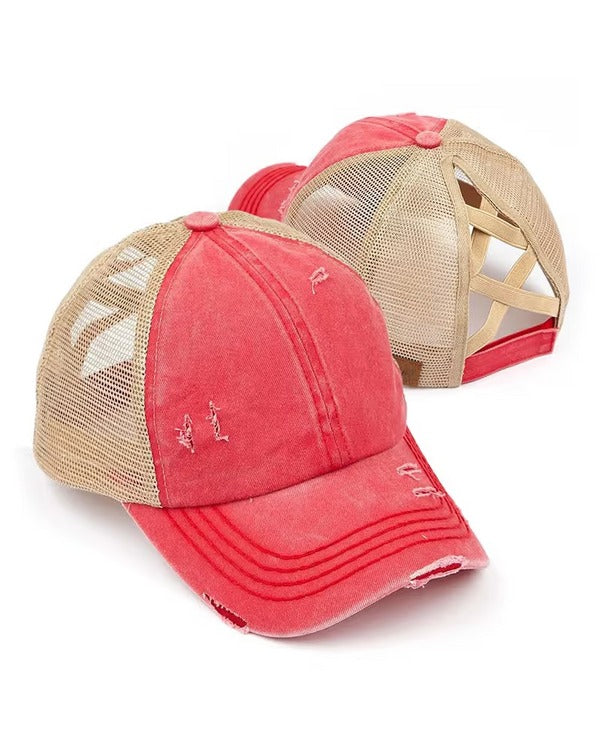 Women's Criss-Cross Ponytail Baseball Cap