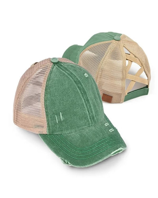 Women's Criss-Cross Ponytail Baseball Cap