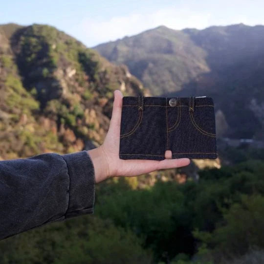 Denim-Inspired Mini Folding Wallet
