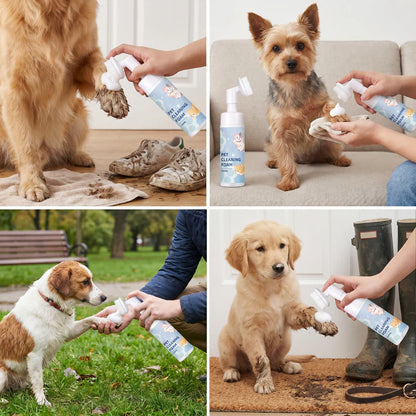 Waterless Pet Paw Cleansing Foam with Brush
