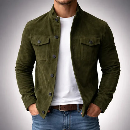 Men’s Button-Up Suede-Look Jacket