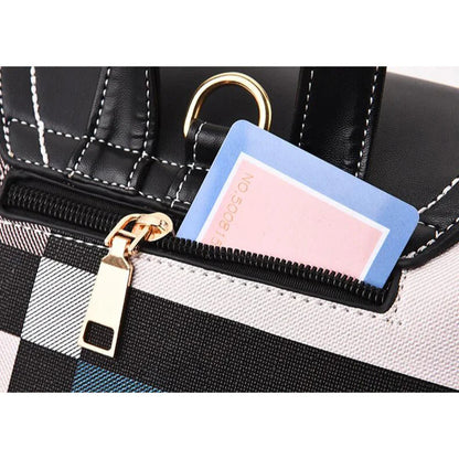 Women's Geometric Patchwork Backpack