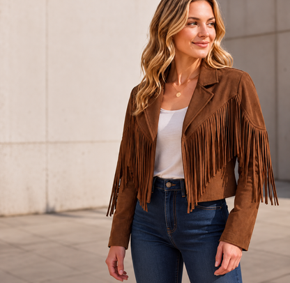 Women's Fringe Lapel Jacket