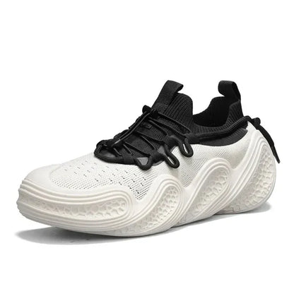 Men's Knit Lace-Up Casual Sneakers