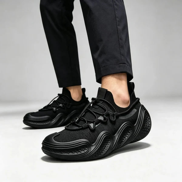 Men's Knit Lace-Up Casual Sneakers
