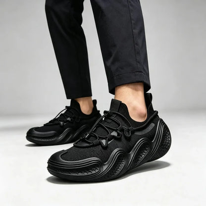 Men's Knit Lace-Up Casual Sneakers