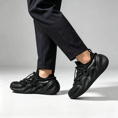 Men's Knit Lace-Up Casual Sneakers