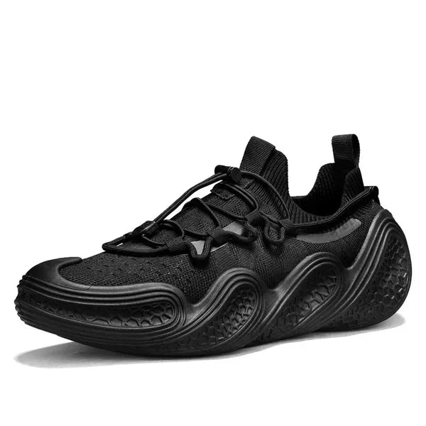 Men's Knit Lace-Up Casual Sneakers