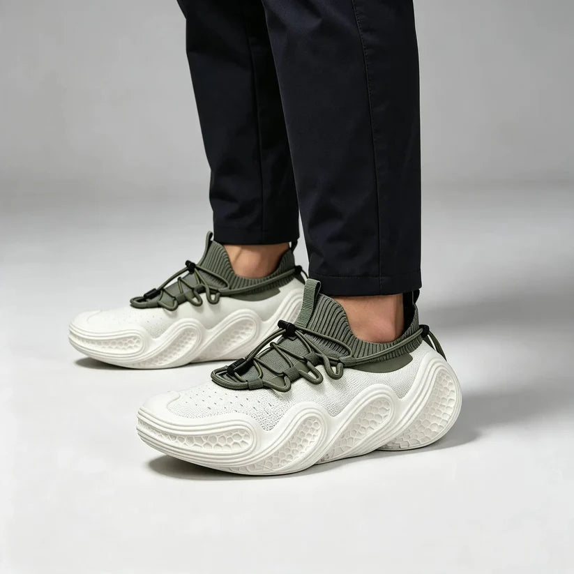 Men's Knit Lace-Up Casual Sneakers