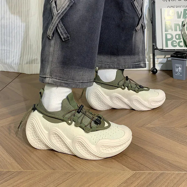 Men's Knit Lace-Up Casual Sneakers