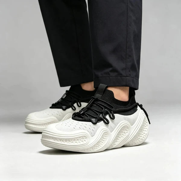 Men's Knit Lace-Up Casual Sneakers